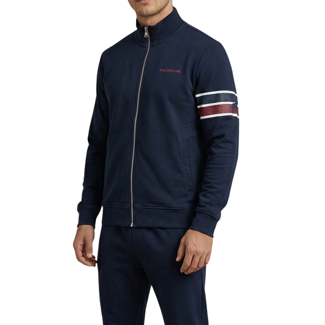 71589 Polo Mens Sport Ls Zip Thru Sweat Top