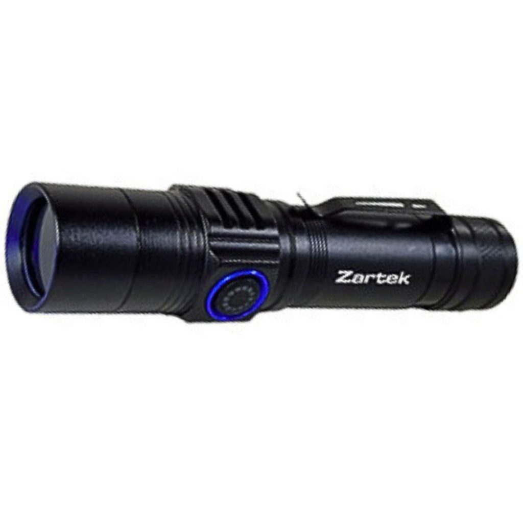 ZARTEK UV RECHARGEABLE FLASHLIGHT 5W - BLACK