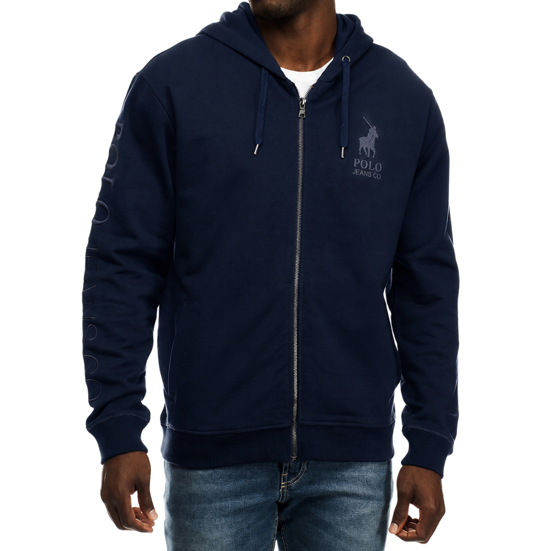 23184 Polo Mens Pjc Zip Thru Hooded Sweat - Image 1